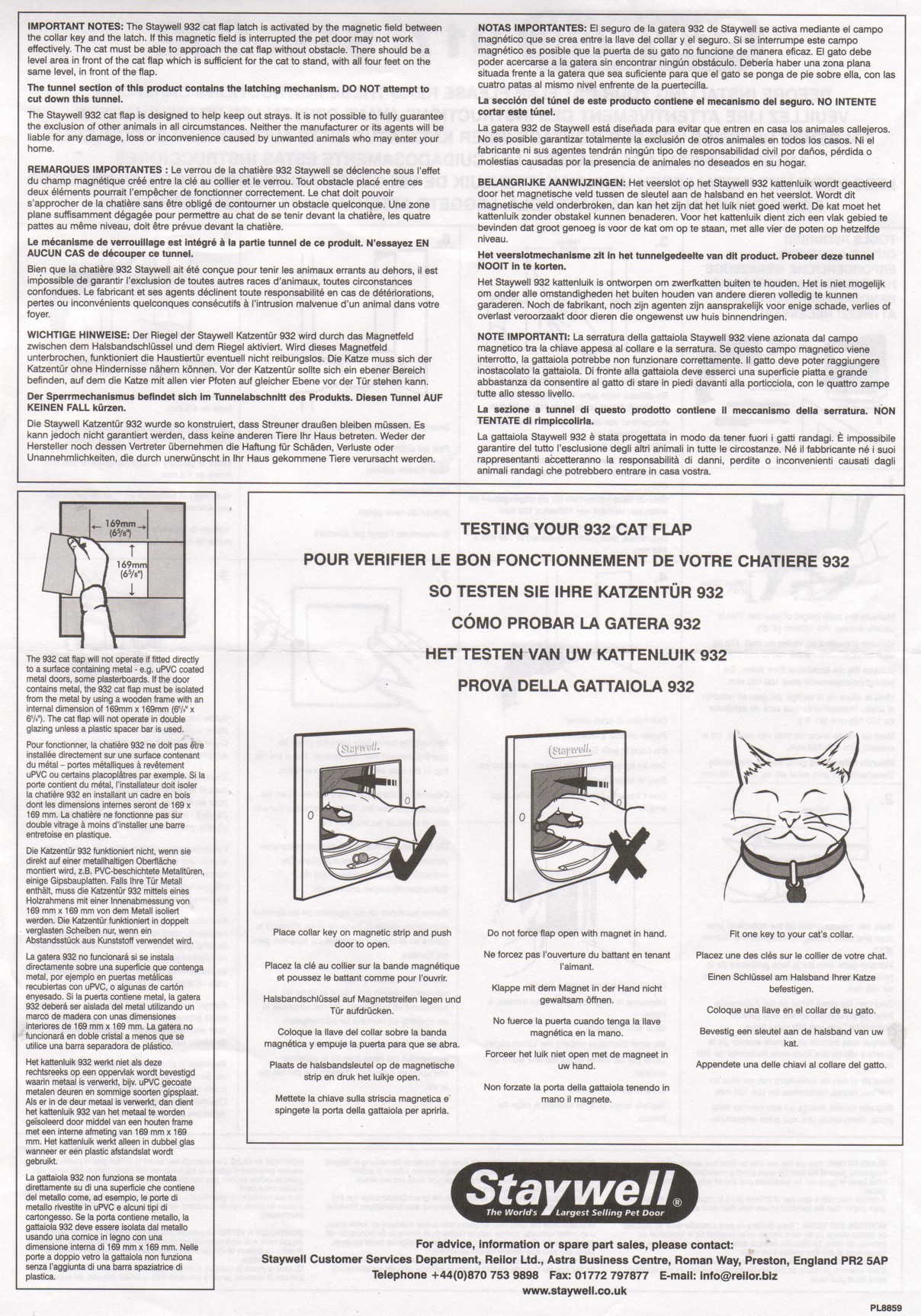 AA Katzentuere Katzentüren Staywell Josty Katzentüre Katzenschleusen